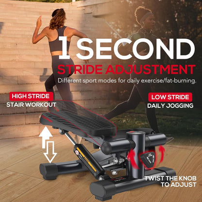 Keppi Fitness Stair Stepper, Steppers for Exercise at Home, Stepper with 2 Pairs of Resistance Bands for Efficient Cardio - Fitstep Series