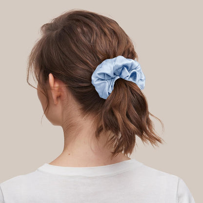 LILYSILK Silk Hair Scrunchies / Ties for Frizz & Breakage Prevention, 100% Mulberry, No Damage, Elastic ponytail Holders, 1Pc, Coffee - Colors A
