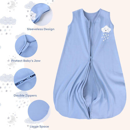 Yoofoss Baby Sleep Sack Baby Wearable Blanket 100% Cotton 2-Way Zipper Toddler Sleeping Sack