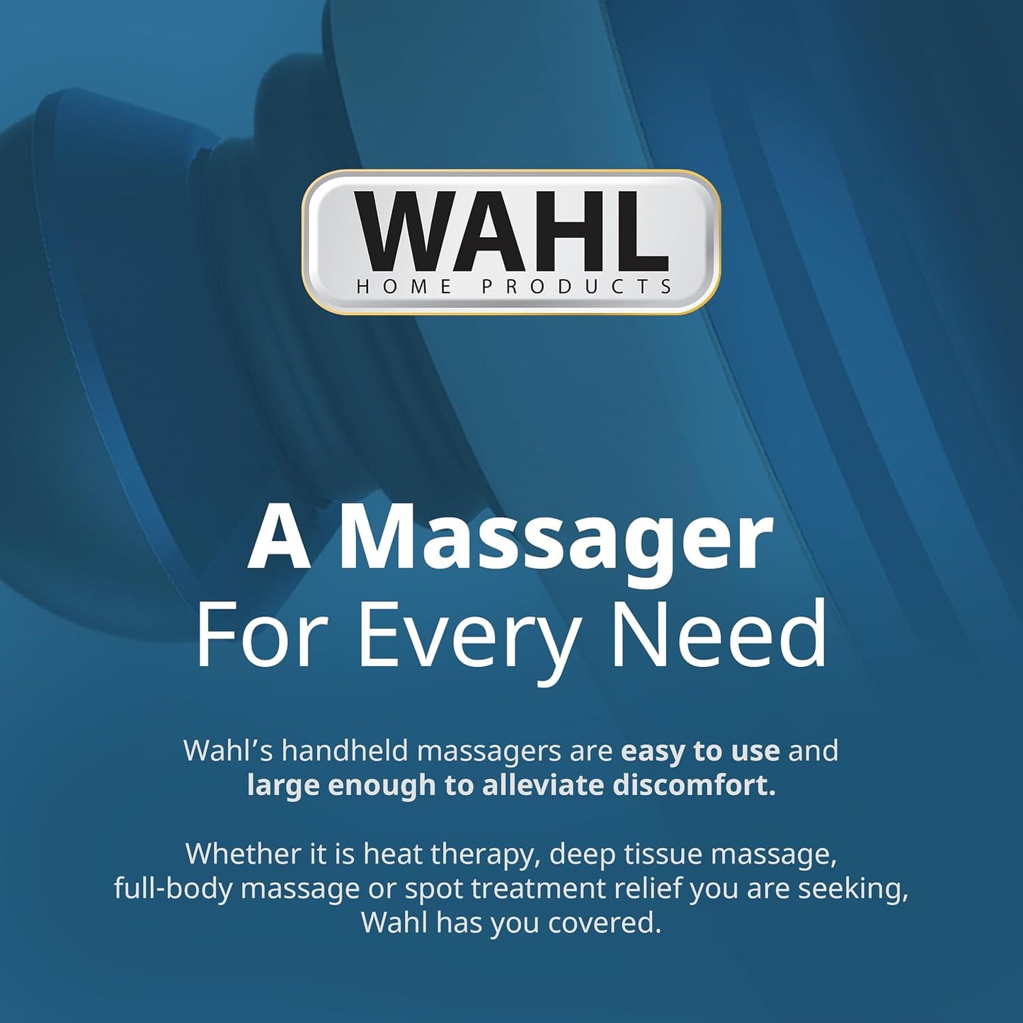 Wahl Deep Tissue Corded Long Handle Percussion Massager, Handheld Therapy with Variable Intensity to Relieve Pain in the Back, Neck, Shoulders, Muscles, & Legs, FSA Eligible, Model 4290-300