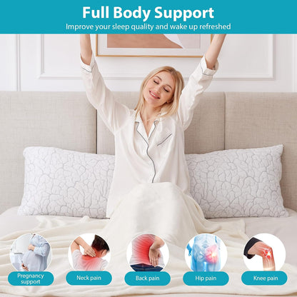Cooling Pillows for Sleeping 2 Pack, Adjustable Shredded Memory Foam Pillows Queen Size Set of 2, Firm Bed Pillows for Side Back Stomach Hot Sleepers, Cold Pillow with Removable Washable Cover