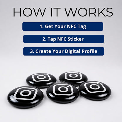 NFC VTAG.ID Label - Tap to Share Your Profile (Black & White)