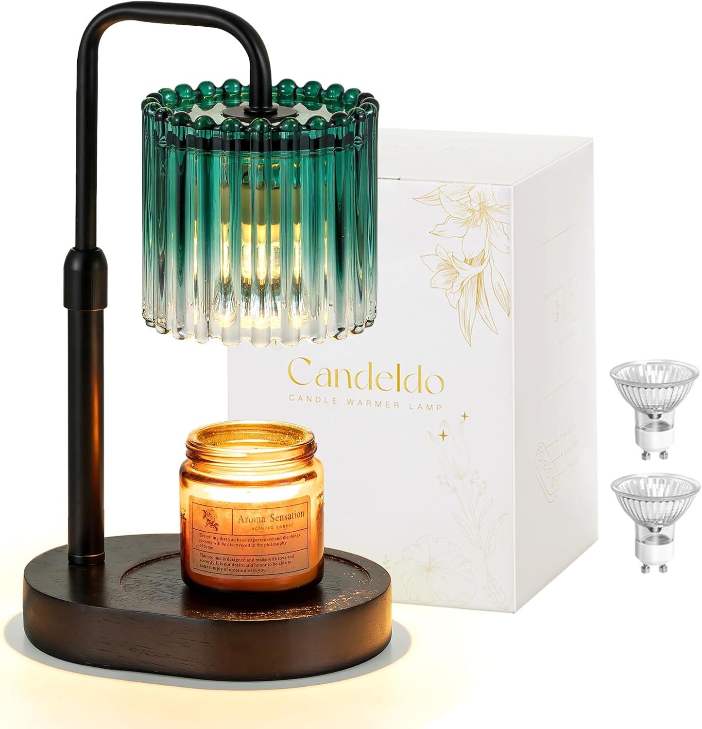 Candeldo Candle Warmer Lamp with Timer: Black Candle Warming Lamp Height Adjustable Wax Melt Warmer Dimmable Modern Farmhouse New Home Bedroom Decor Mothers Day Housewarming Gift for Women