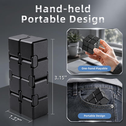 Infinity Cube Fidget Toy Stress Relieving Fidgeting Game for Kids and Adults,Cute Mini Unique Gadget for Anxiety Relief and Kill Time (Macaron Blue)