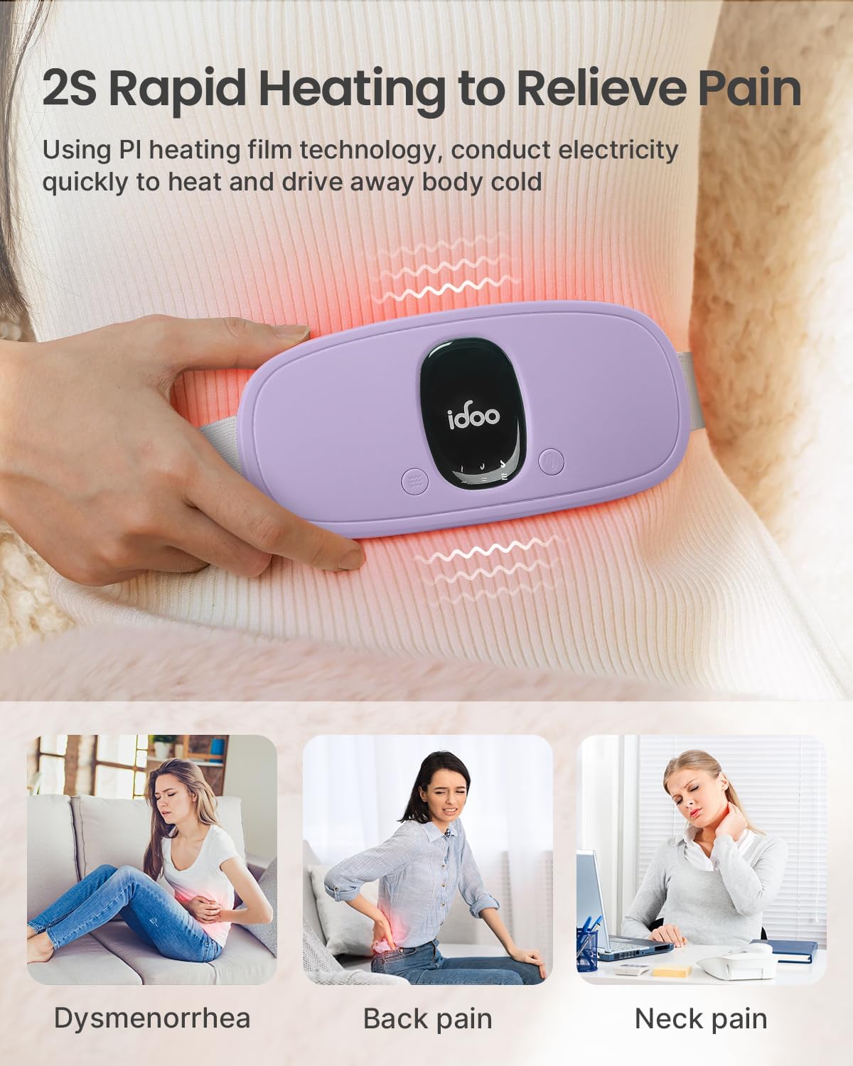 iDOO Portable Heating Pad, FSA Eligible Items, Birthday Gifts for Mom Women, Pink