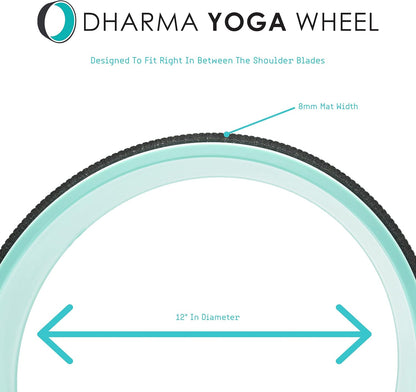 Dharma Yoga Wheel Basic - Spine Roller and Back Ring, Stretches Ligaments, Muscles with Foam Padding for Deeper Poses | Yogic Stretching and Alignment with Circle Design