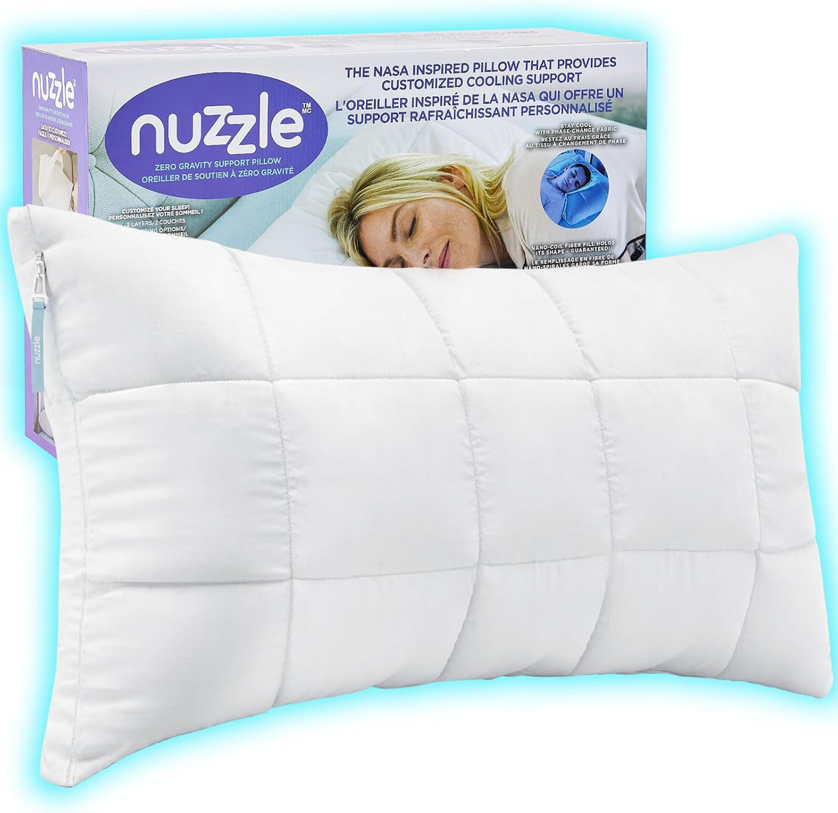 Nuzzle Pillow Adjustable Neck Pillows Queen Size Set of 4,Soft Hotel Feel