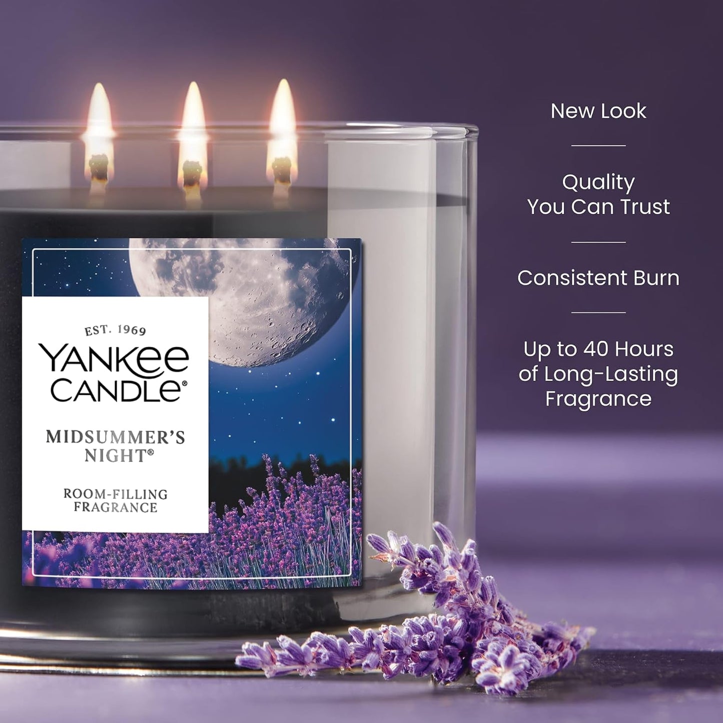 Yankee Candle Sage & Citrus, Scented Candle, 14.5oz 3-Wick Candle Jar with up to 40 Hours Burn Time, Giftable