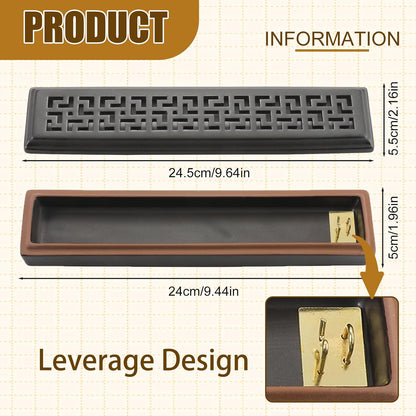 CEREMONY Incense Holder for Sticks, Ceramic Insence-Stick Holder Ash Catcher, Incense Holder Timkburner for Meditation Yoga Spa Room Incense Holder (Lever Brown)