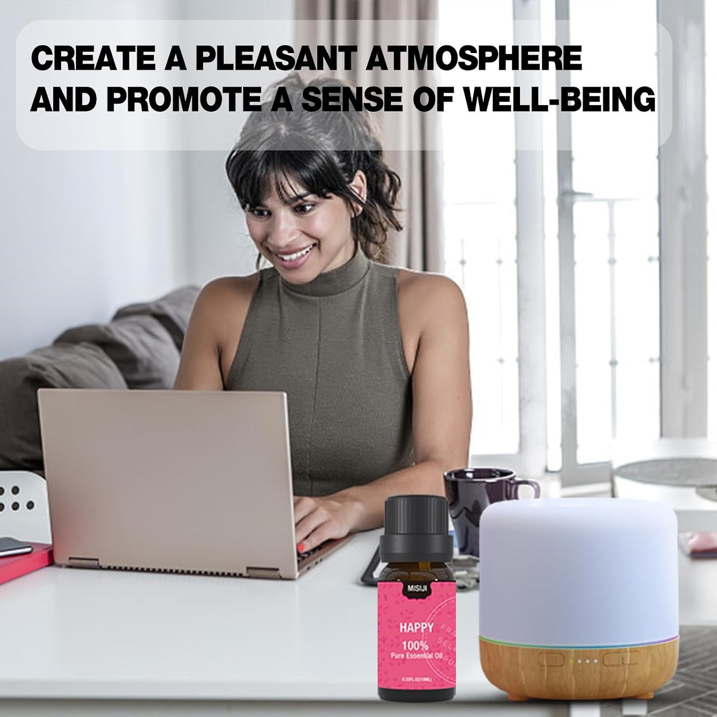 Essential Oils Set Top 6 Aromatherapy-Essential Oils for Diffuser for Home,Air Freshening Diffuser Oils Scents for Aromatherapy,Laundry,Candle&Soap Making,Humidifiers 6 X 10ML