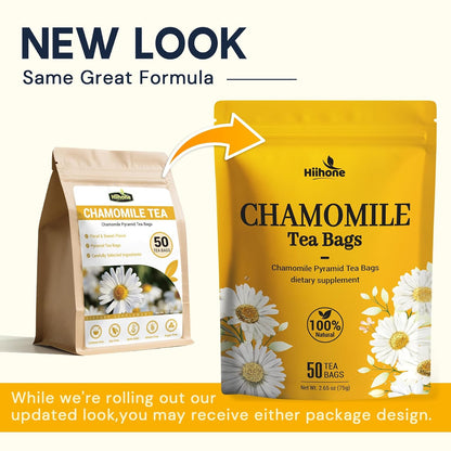 Chamomile Tea Bags, Chamomile Flower Herbal Tea, 50 Teabags