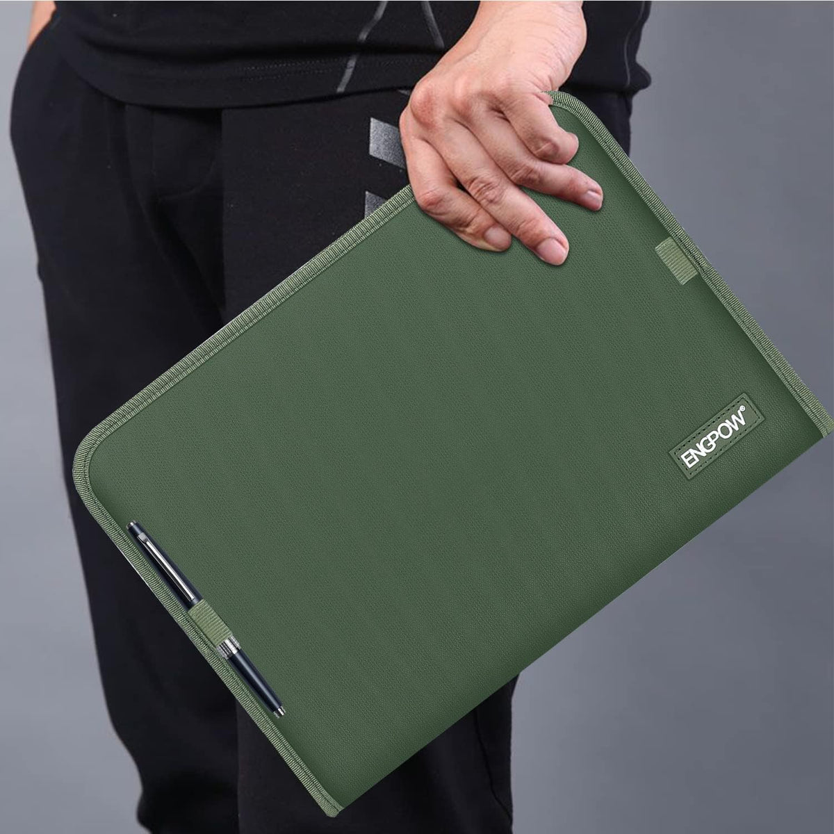 ENGPOW Expanding File Folder,Fireproof 13 Pockets Document Organizer Bag