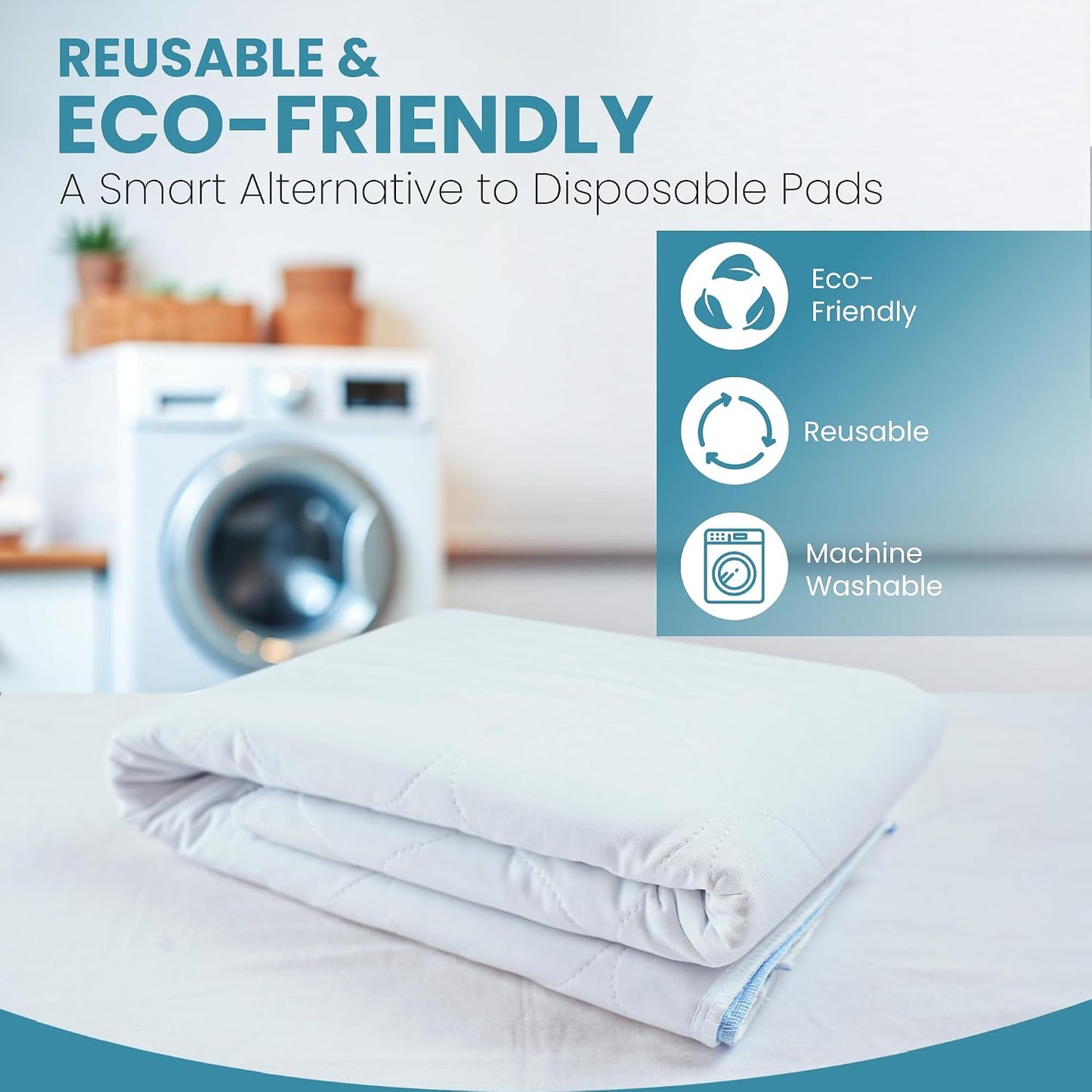 Epica Incontinence Bed Pads Washable Waterproof, 34"x52" (2 Pack), USA Made