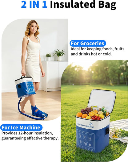 Cold Therapy Machine for Foot Ankle Surgery, Ice Therapy Machine with Pressure Regulator, Timer & Temperature Display, Cryotherapy Unit with Foot Ankle Ice Pack Wrap for Post-Surgery Recovery