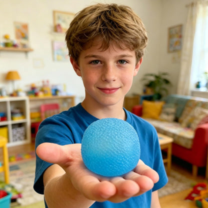 Squishy Fidget Toys for Adults, Stress Balls, Super Solid Squeeze Ball, Sensory Toys for Anxiety Relief (Blue)