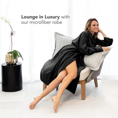 Women's Microfiber Robe by BOCA, Luxury Hotel Bathrobe, Generous Sizing