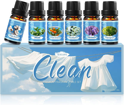 Men Essential Oils Set for Diffuser for Home, 6x10ml Masculine Fragrance Oils for Candle Making, Scented Oil Gift Set for Men, Mahogany, Sandalwood, Cologne, Smoke Vanilla, Leather
