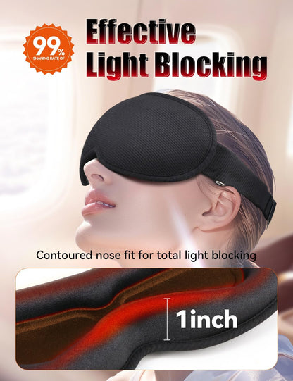 Sleep Mask, EVA BELLE Heated Eye Mask, Electric Sleeping Eye Mask, Warm Eye Compress Mask for Stye Relief, Adjustable Temperature & Timer, Electric Eye Heating Pad for Men Women-Graphene Heating