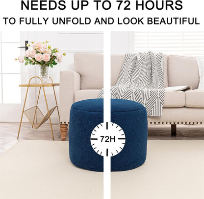 Round Pouf Ottoman 20 x 20 x 14 Inches Boho Poof Home Decor Floor Pouffe Ottoman Foot Rest for Couch Sofa Bean Bag Chairs Living Room Bedroom (Green)