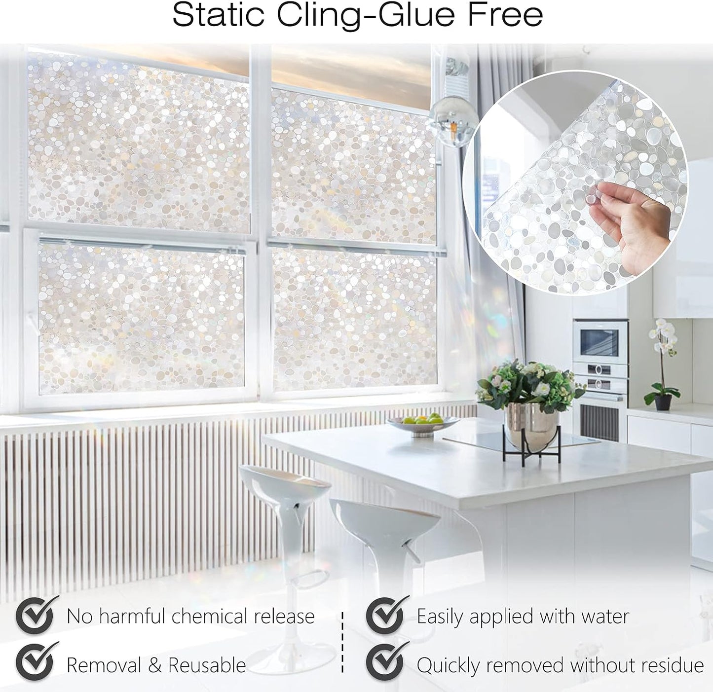 rabbitgoo Blackout Window Film Room Darkening Light Blocking 17.5" x 78.7" | Removable Static Cling without Glue, Tint & Privacy Film for Window Inside, Day & Night Sleep for Home Garage Bedroom House