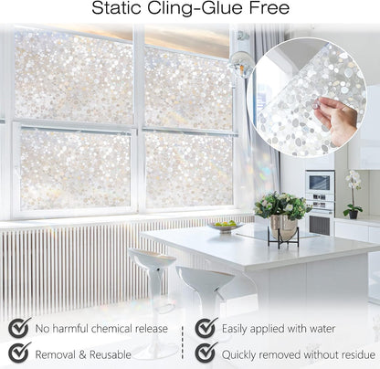 rabbitgoo Blackout Window Film Room Darkening Light Blocking 17.5" x 78.7" | Removable Static Cling without Glue, Tint & Privacy Film for Window Inside, Day & Night Sleep for Home Garage Bedroom House