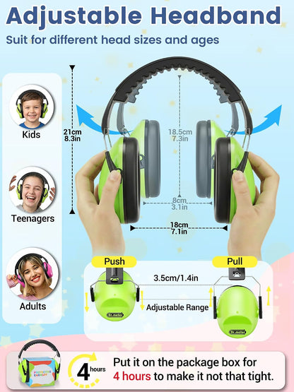 Dr.meter Ear Muffs for Noise Reduction: 27.4SNR Noise Cancelling Headphones for Kids Adults, EM100 Adjustable Hearing Protection Earmuffs for Monster Jam, Autism Sensory, Concerts, Fireworks- 3PACK