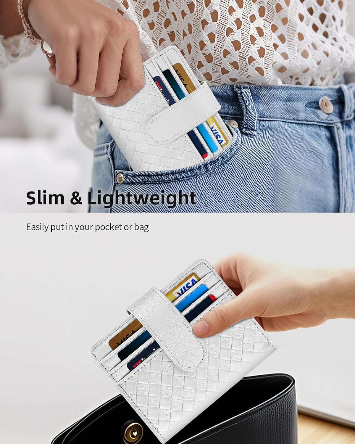 Smart Women Wallet with Find My, Wallet Tracker, RFID Blocking Bifold Credit Card Holder, Left-Behind Alerts, Play Sound, Anti-Loss, Wireless Rechargeable, Works with iPhone, iPad, Mac, Black