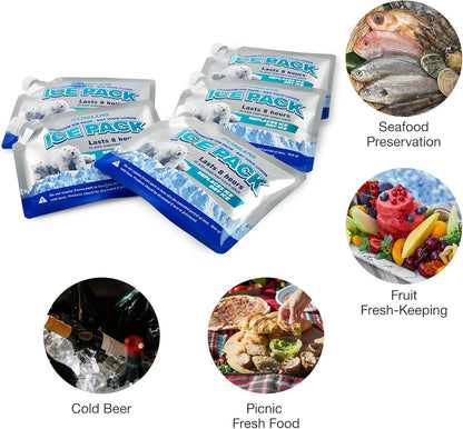 Cooler Ice Packs Reusable Ice Packs for Coolers Long Lasting Freezer Packs for Cooler Bag, Lunch Bags, Cooler Backpacks