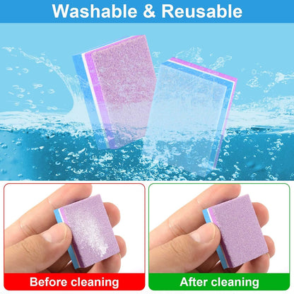 CGBE Nail Buffer (50 Pack), Buffer Block Nail File 100/180 Grit, Mini Nail Buffers Block Sponge Double Sided Nail File for Acrylic Nails Manicure Tools (Pink-Purple)