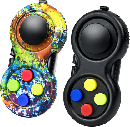 Original Fidget Toy Game, Rubberized Classical Controller Fidget Concentration Toy with 8-Fidget Functions and Lanyard - Excellent for Relieving Stress and Anxiety