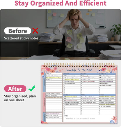 104 Pgs To Do List Notepad, 52 Undated Sheets Duplex-printed