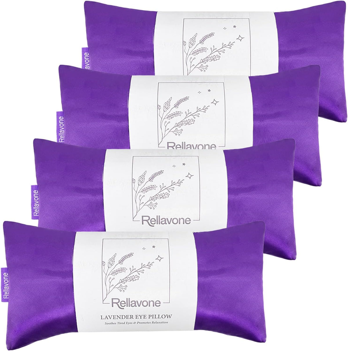 Lavender Weighted Eye Mask for Relaxation, Yoga, Sleeping, Lavender Eye Mask with Natural Flaxseeds & Lavender for Headache, Sinus, Dry Eyes Relief, Meditation Accessories with Aromatherapy,4PK