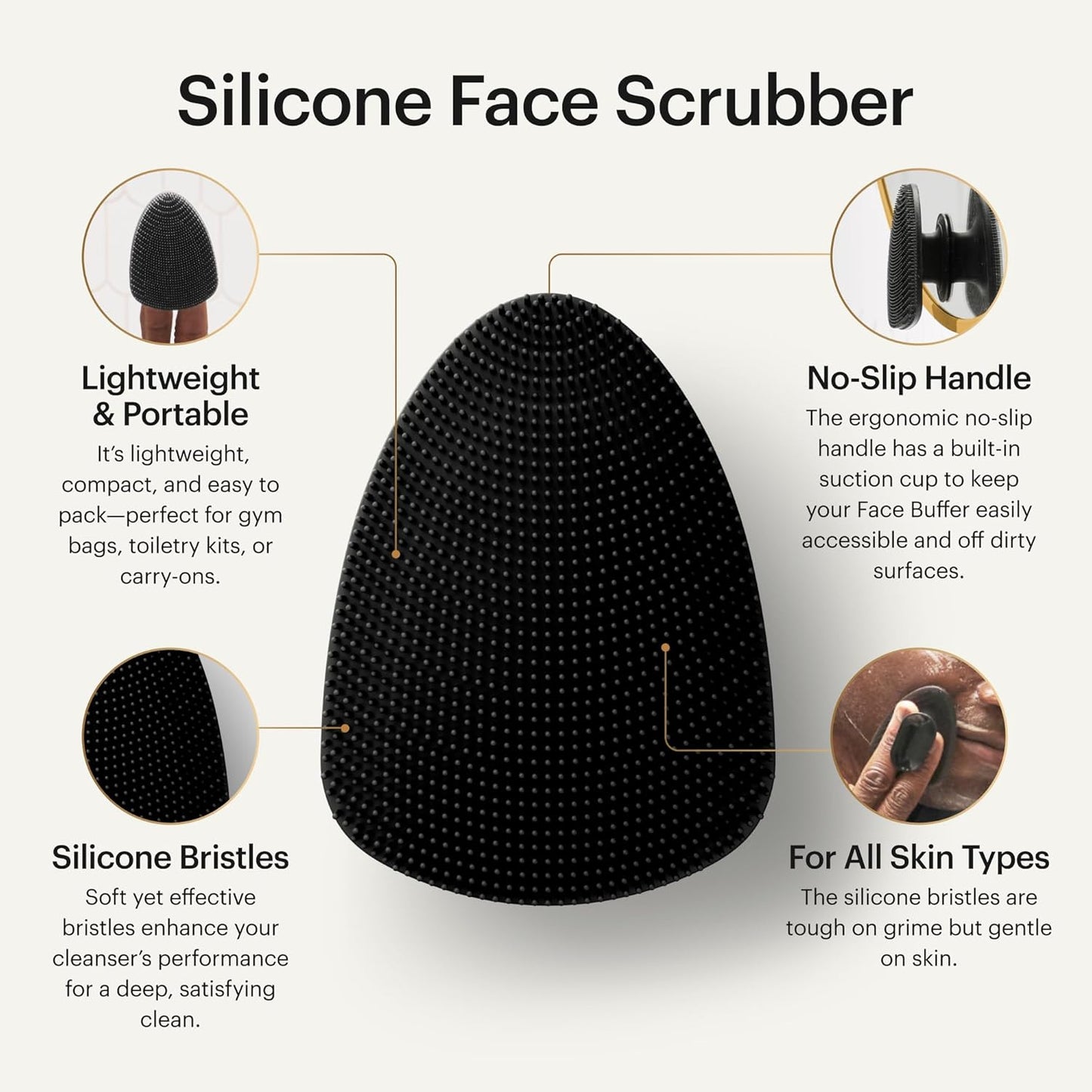 MANSCAPED® The Scalp Buffer Men’s Silicone Head Scrubber – Premium Cleansing & Exfoliating Hair Brush, Ergonomic Handheld Design for Gentle Scalp Massage (1-Pack)