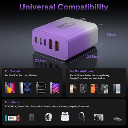 USB C Charger Block Fast Charging, 60W Phone Charger USBC Wall Plug Adapter