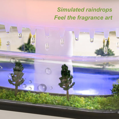 Rain Diffuser 250ML Essential Oil Diffuser, Cloud Humidifier Rain Water Drip Humidifier with Drip Music Micro Landscape Ultrasonic Diffuser for Bedroom (White)