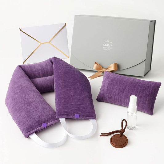 Premium Lavender Microwavable Neck Wrap Set, Heating Pad with Eye Pillow
