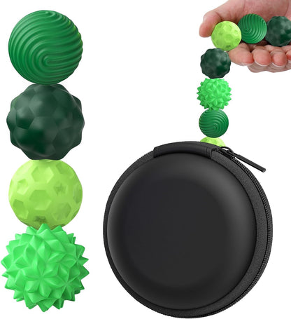 BUSOHA Silicone Fidget Balls - 4 Pack Fidget Toys Adults Sensory Toys Stress Balls for Adults Teens Gifts for Calming,Autism and ADHD Office