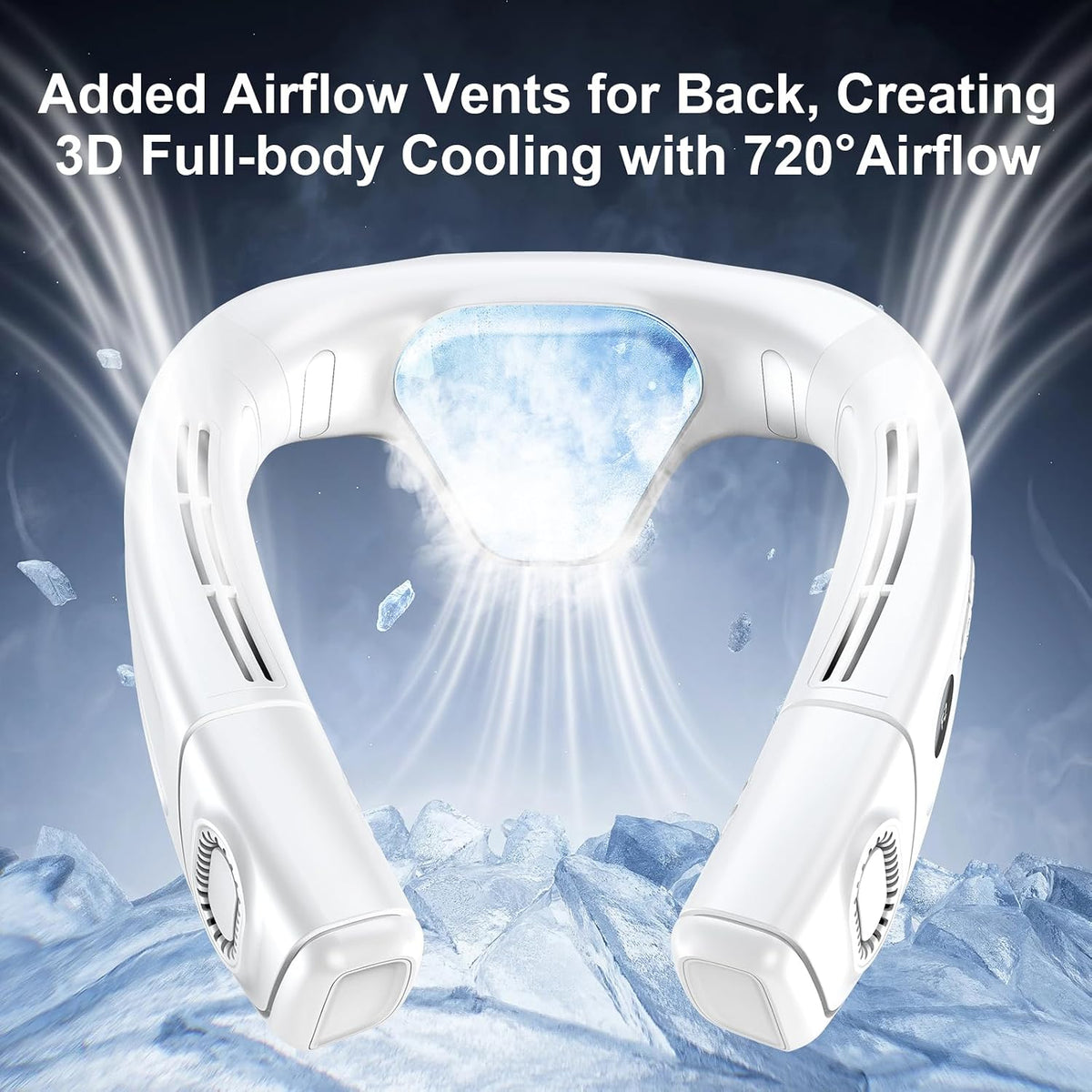 Neck Air Conditioner Fans That Blow Cold Air, 6000 mAh Battery Operated Wearable Cooling Device Fan, Bladeless, Rechargeable Fan, Black