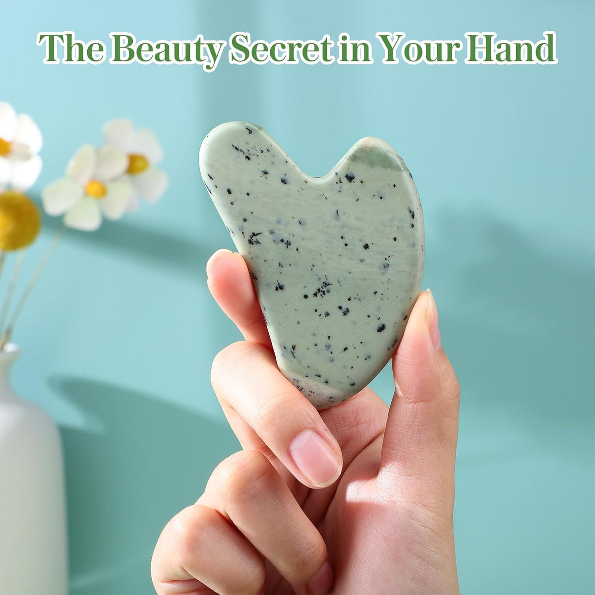 rosenice Gua Sha Facial Tools Guasha Tool Gua Sha Jade Stone Manual Massage Sticks for Jawline Sculpting and Puffiness Reducing for Face Body Tensions Reduce Festive Gifts