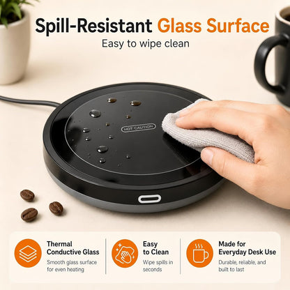BESTINNKITS White Smart Coffee Auto On/Off Gravity-Induction Mug Office Desk Use, Candle Wax Cup Warmer Heating Plate (Up to 131F/55C)