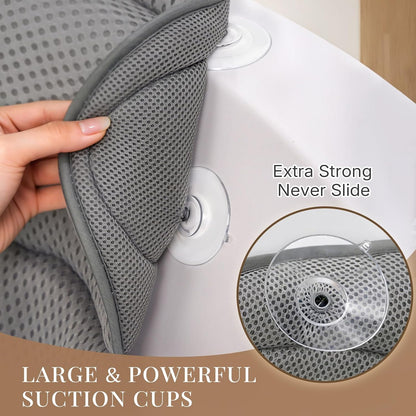 Bath Pillow Bathtub Pillow, Luxury Bath Pillows for Tub Neck and Back Support, Bath Tub Pillow Headrest with Soft 4D Mesh Fabric and Non-Slip Suction Cups, Relaxing Bath Accessories Spa Gifts