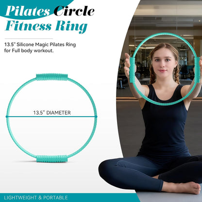 SUBCULTUREPICK Pilates Ring, Silicone Magic Pilates Rings, Lightweight & Durable Flexible Fitness Circle Exercise Equipment for Toning Arms, Thighs,Legs, Core,Yoga & Physical Therapy