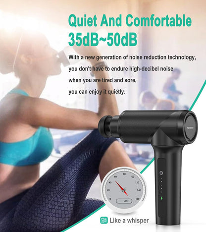 Medcursor Massage Gun - High Intensity Brushless Motor, Handheld Percussion Deep Tissue Massager with 6 Massage Heads for Sore Muscle and Stiffness, Valentines Day Gifts (Gray)