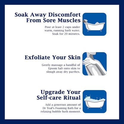 Dr. Teal's Epsom Salt Soaking Solution and Foaming Bath with Pure Epsom Salt Combo Pack, Lavender