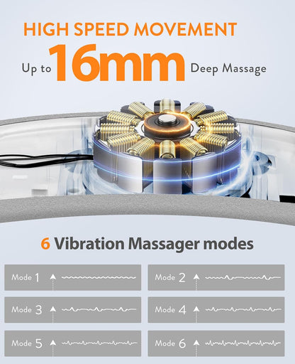 Electric Heating Pad, Portable Cordless Menstrual Heating Pad with 6 Heat Levels and 6 Massage Modes, Fast Large Heating Belly Wrap Belt for Cramps, Back Pain Relief Gifts for Women Girls Her