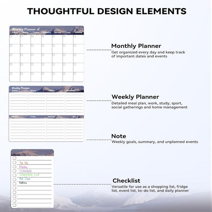 Marsrock Weekly Calendar Whiteboard with Stand, Dry Erase Magnetic 16"x12"