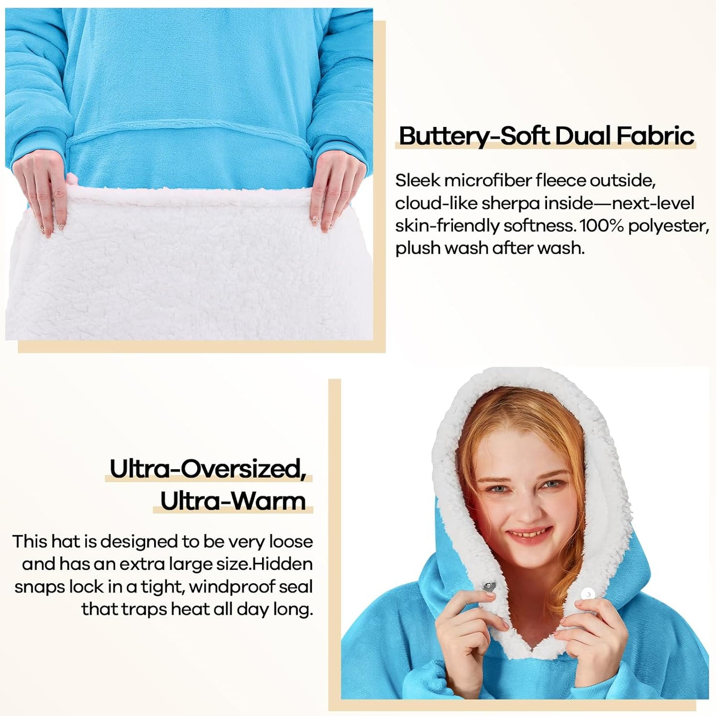 yescool Wearable Blanket Hoodie as Christmas Birthday Gifts for Women Mom - Colors A