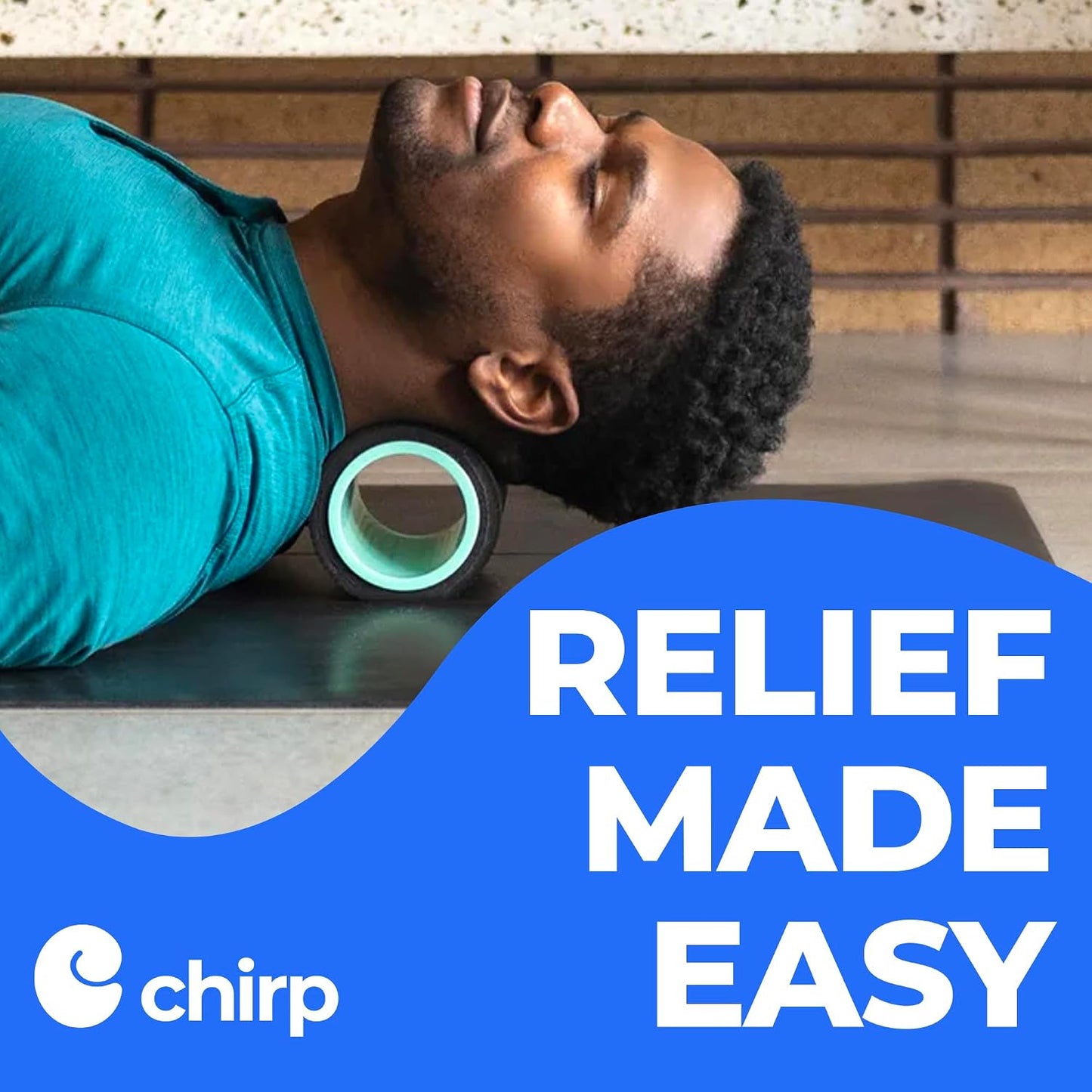 Chirp Wheel Foam Roller - Targeted Back & Neck Pain Relief, Muscle Massage, Trigger Point Therapy, High-Density Foam Tool for Physical Therapy, Stretching & Exercise, 500lbs Capacity, 12-Inch Mint