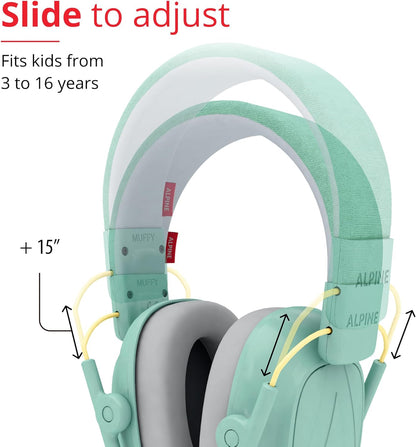 Alpine Muffy Kids - Hearing Protection - CE & ANSI Certified - Adjustable for Ages 3-16 years - Noise Cancelling Headphones - 25dB Sound Reduction Ideal for Protection and Concentration Aid – Black