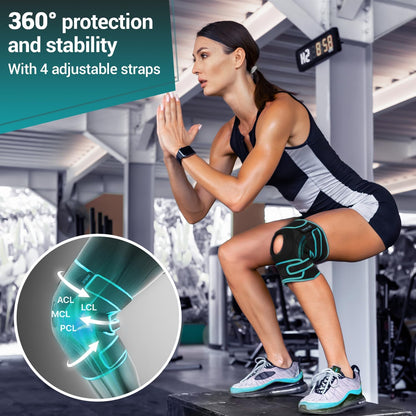 DR. BRACE ELITE Knee Brace with Side Stabilizers & Patella Gel Pads for Maximum Knee Pain Support and fast recovery for men and women-Please Check How To Size Video (Mercury, Medium)